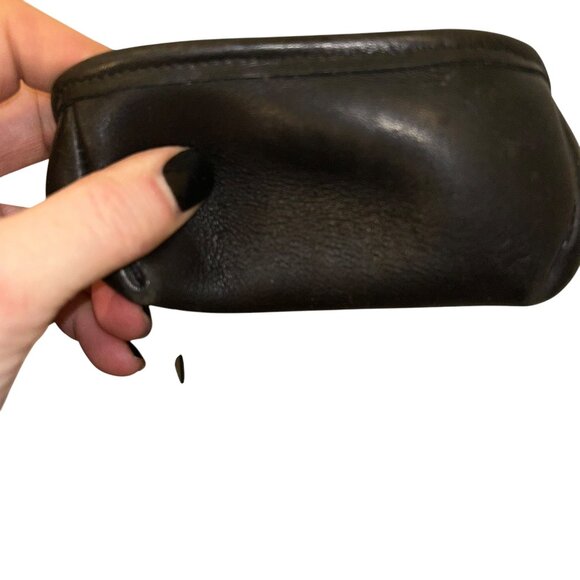 coach RARE vintage black leather mini cross body saddle leather bag purse - Picture 4 of 9